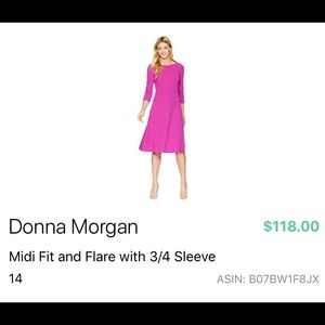 3/4 Sleeve, Tea Length Donna Morgan pink dress